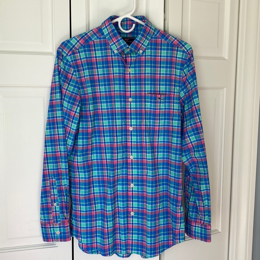 Vineyard Vines mens plaid classic fit Tucker shirt size small